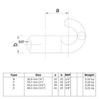 Buiskoppeling Haak-B / 26,9 mm